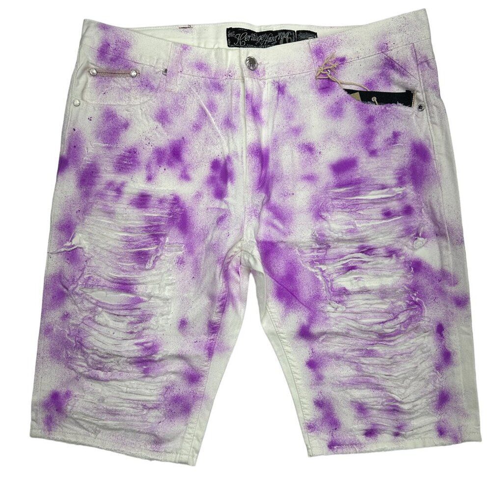 Heritage America Destroyed Denim Shorts (40)